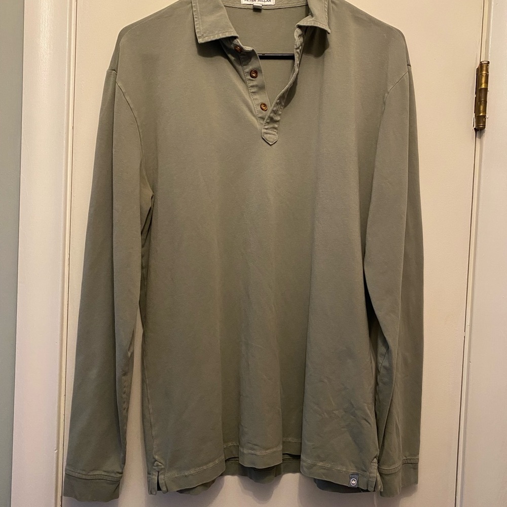 Peter Millar Lava wash long sleeve polo